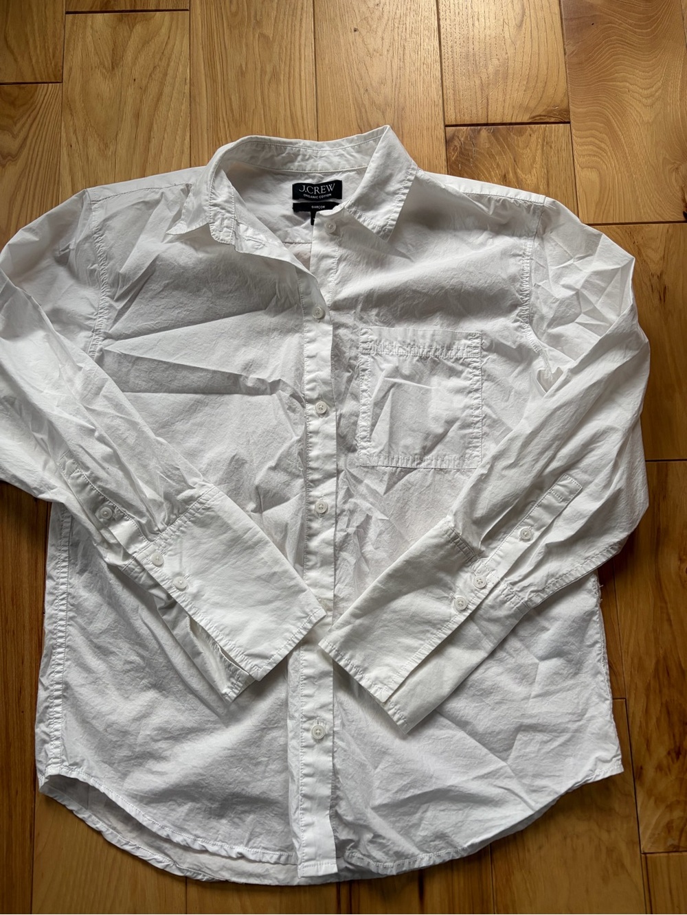 J. Crew Women’s Crisp Organic Cotton White Button Down Shirt